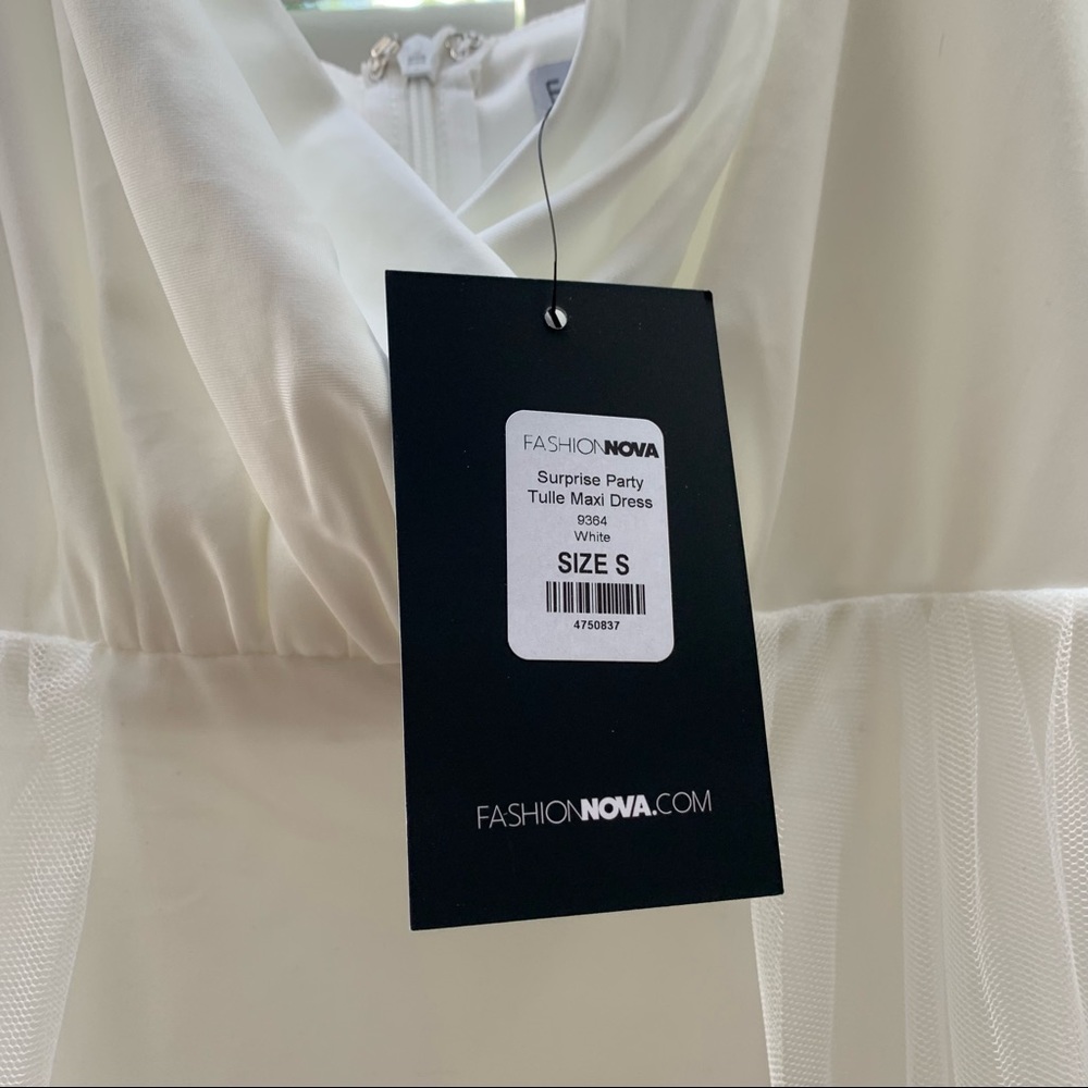 FASHION NOVA White tulle maxi wedding dress, NWT - Picture 8 of 11